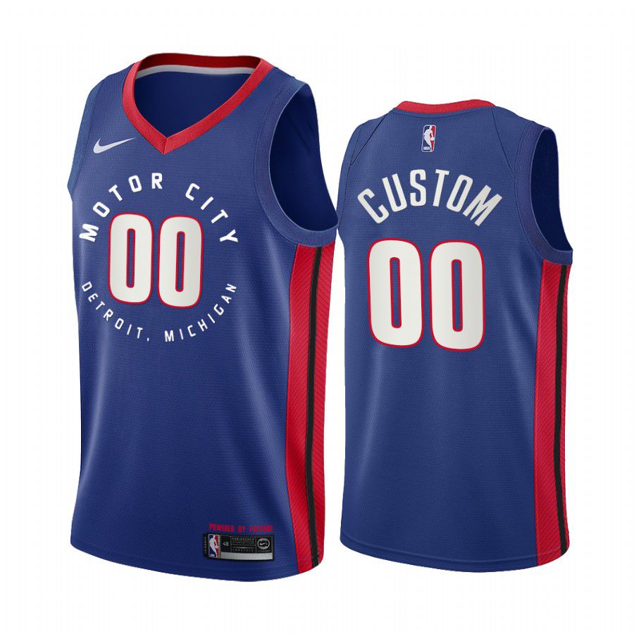 Men Detroit Pistons 00 custom navy motor city edition 2020 nba jersey